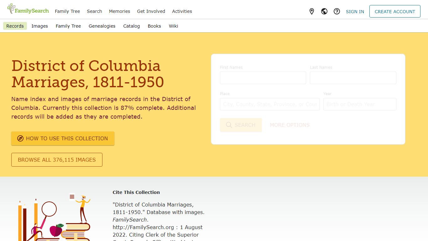 District of Columbia Marriages, 1811-1950 • FamilySearch